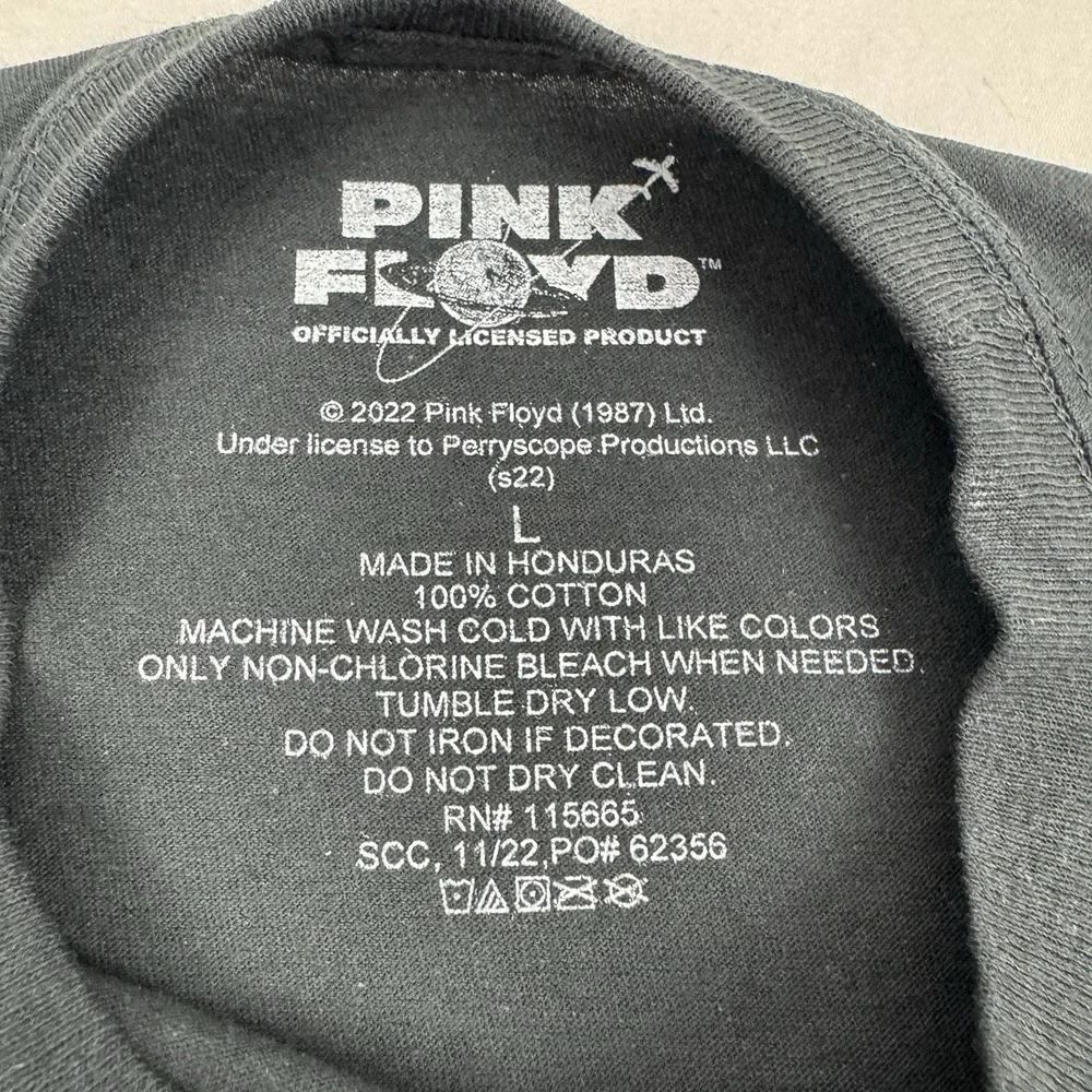 NWT PINK FLOYD Boys 4-20 Short Sleeve T-Shirt Black Big LOGO -‎ L